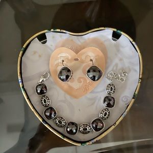 Brighton Venus Burgundy Earring & Bracelet